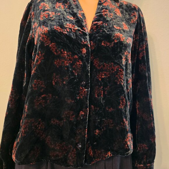 ZARA women's velvet-like blouse, size S. - Picture 4 of 11